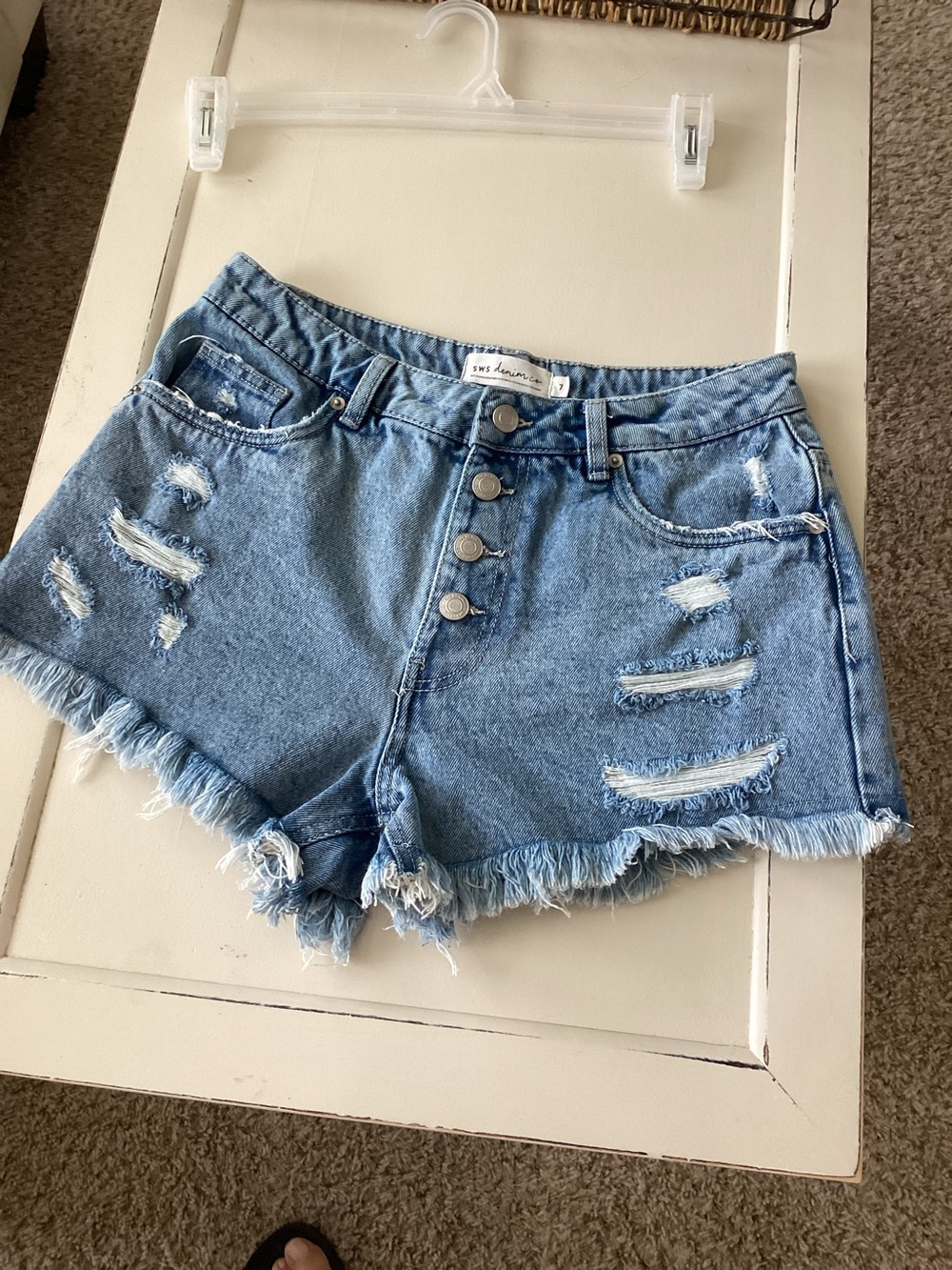 SWS Denim Co. Distressed Denim Women’s Shorts - Light Blue